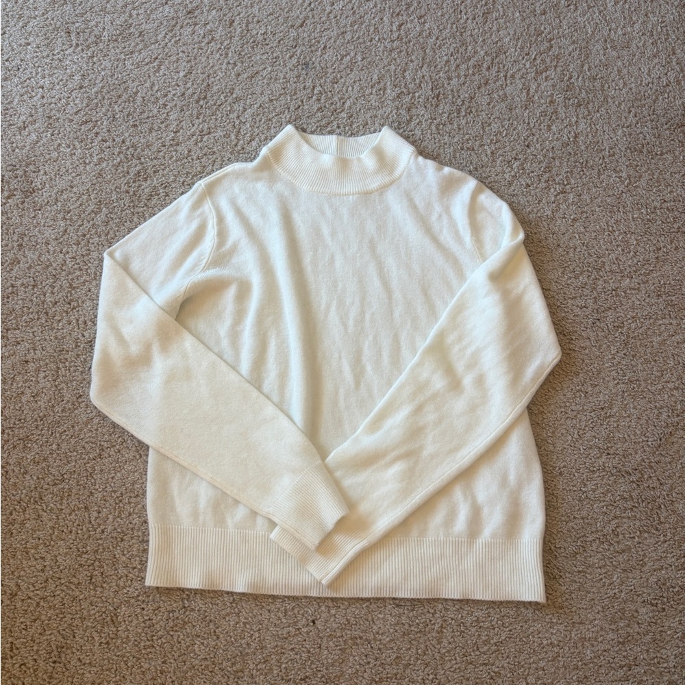 Elegant Cream Mock Neck Sweater